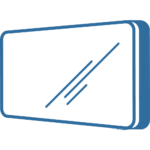 icon drawing of a mirror with a backer