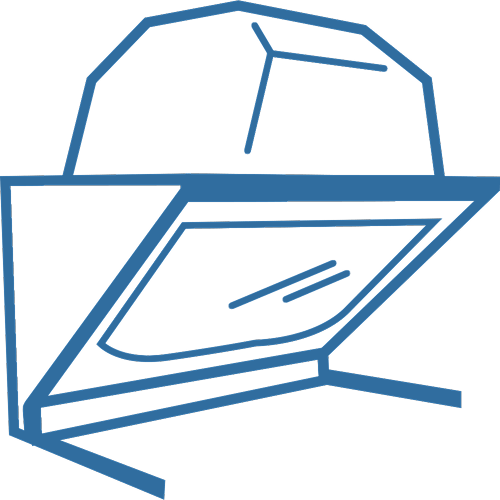 drawing in blue of a collimating system